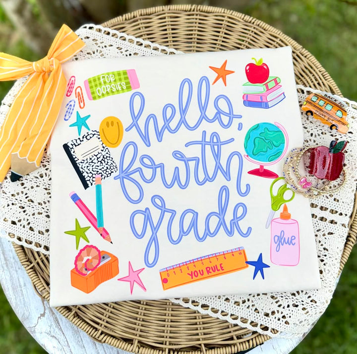 DTF TRANSFER ONLY - Hello Grade Level (Select Your Grade Level)