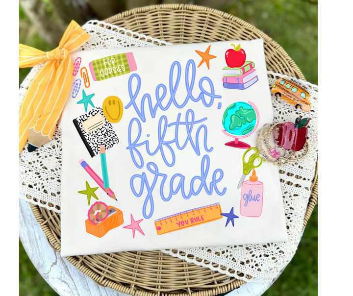 DTF TRANSFER ONLY - Hello Grade Level (Select Your Grade Level)