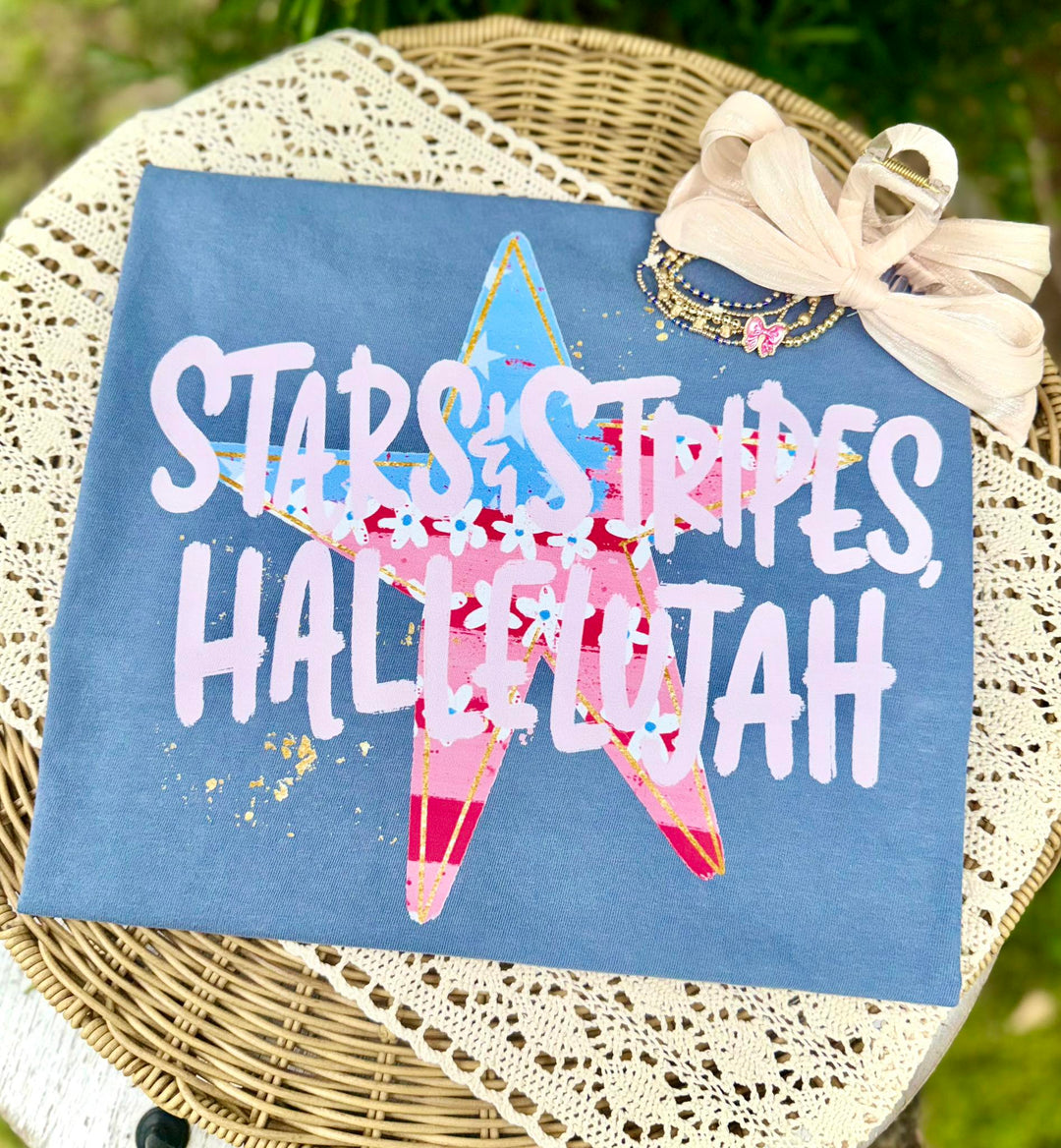 DTF TRANSFER ONLY - Stars & Stripes Hallelujah