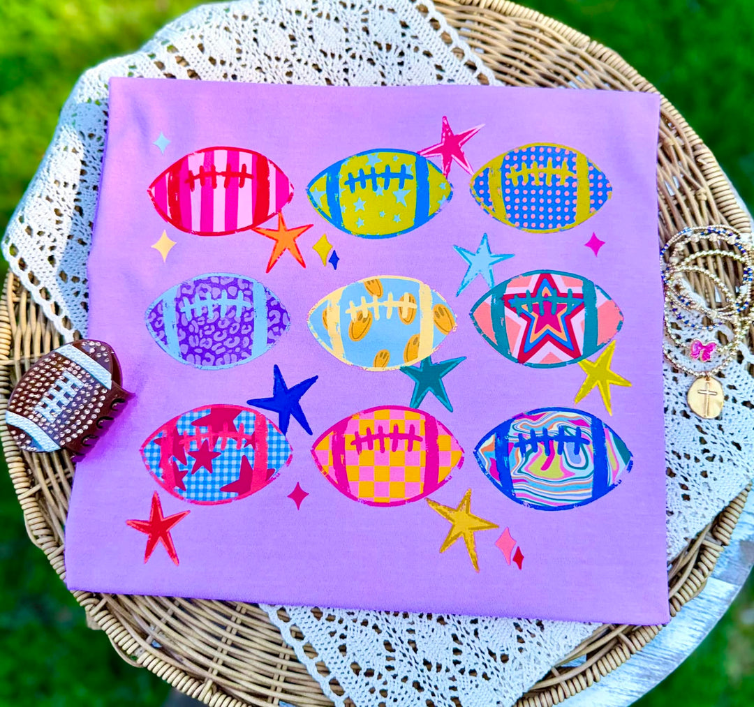 DTF TRANSFER ONLY - Colorful Footballs