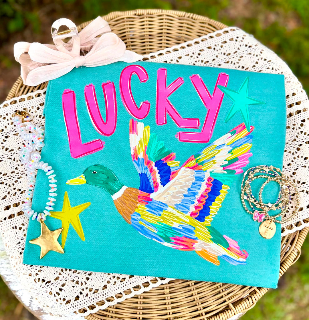 DTF TRANSFER ONLY  - Colorful Lucky Duck