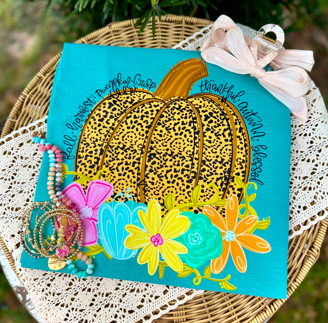 DTF TRANSFER ONLY  - Fall Words Leopard Pumpkin