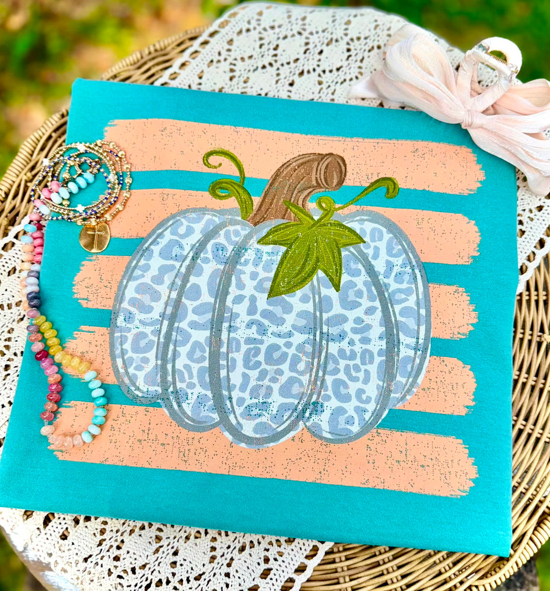 DTF TRANSFER ONLY  - Blue Leopard Pumpkin