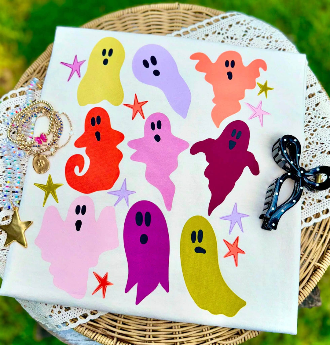 DTF TRANSFER ONLY  - Fall Colored Ghost Collage