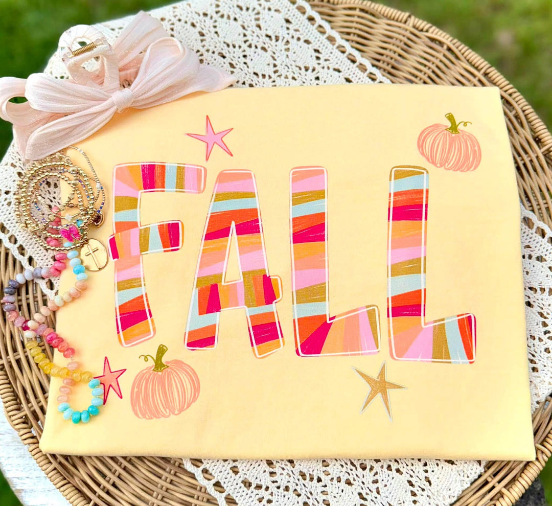 DTF TRANSFER ONLY  - Striped Fall Letters