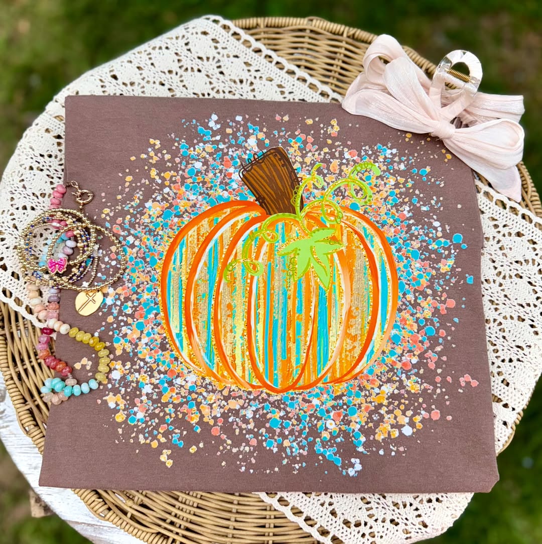 DTF TRANSFER ONLY  - Splatter Pumpkin