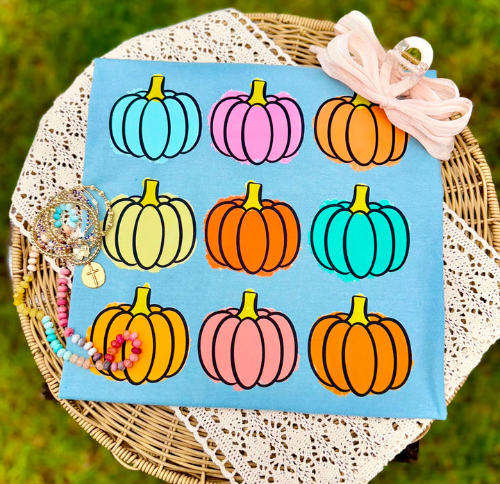 DTF TRANSFER ONLY  - Colorful Pumpkins Pattern