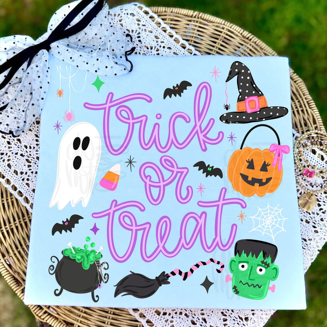 DTF TRANSFER ONLY  - Trick or Treat Halloween Icons