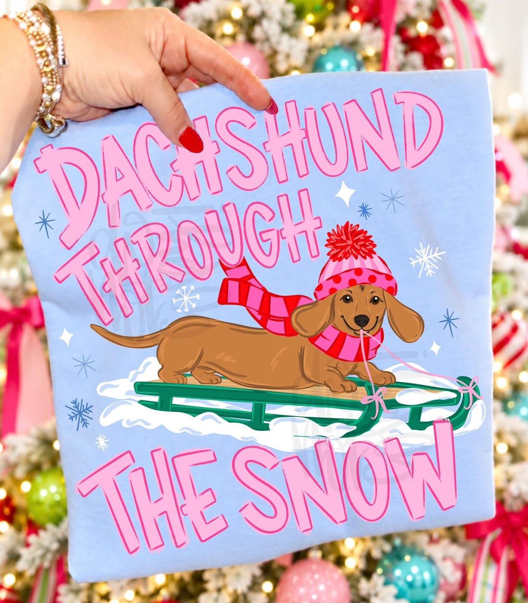 DTF TRANSFER ONLY  - Dachshund Through the Snow