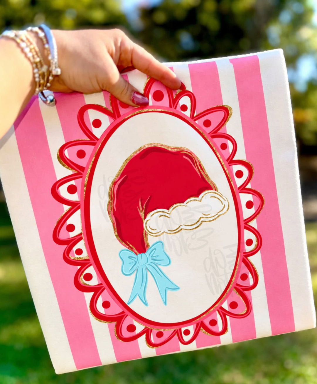 DTF TRANSFER ONLY  - Santa Hat Frame