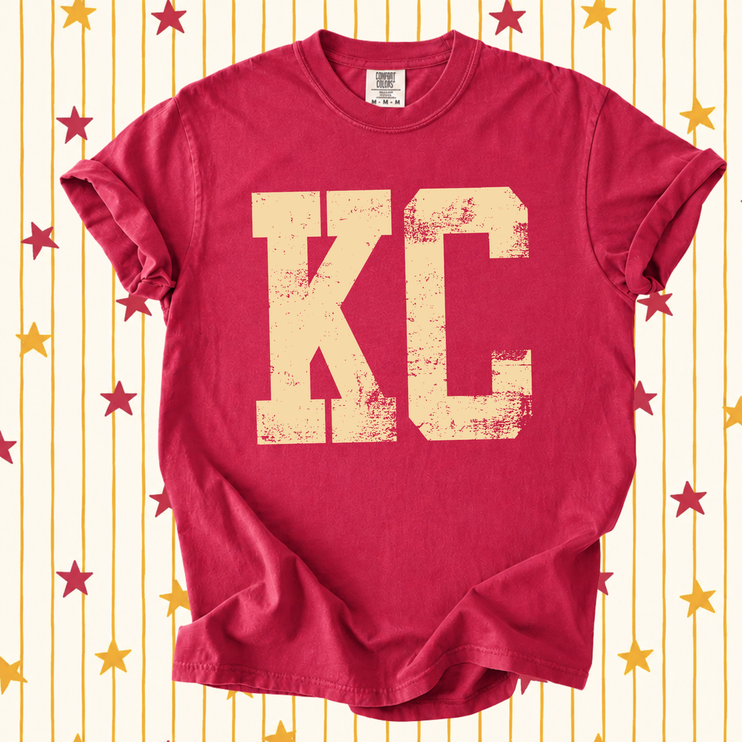 DTF TRANSFER ONLY  - Yellow Distressed KC