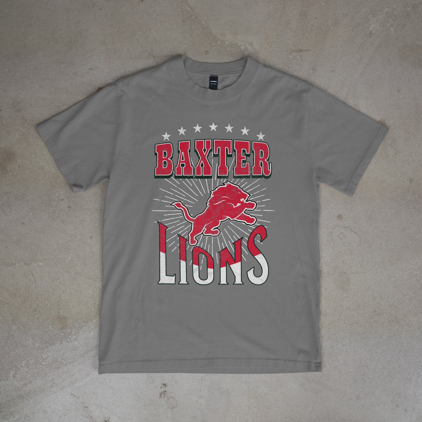 DTF TRANSFER ONLY  - Red/White Baxter Lions