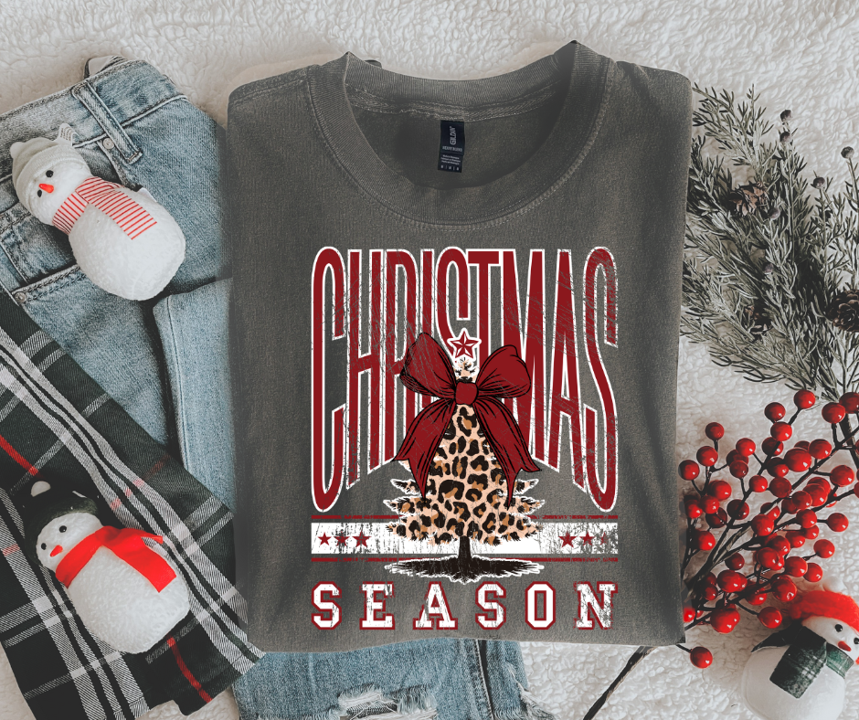 DTF TRANSFER ONLY  - Christmas Season Leopard Tree