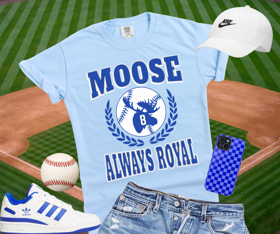 DTF TRANSFER ONLY - Blue MOOSE w/ Baseball Icon