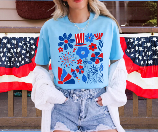 DTF TRANSFER ONLY - 4th of July Abstract Collage