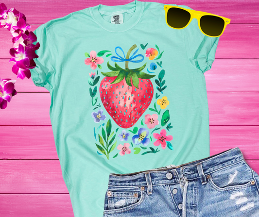 DTF TRANSFER ONLY - Strawberry & Flowers