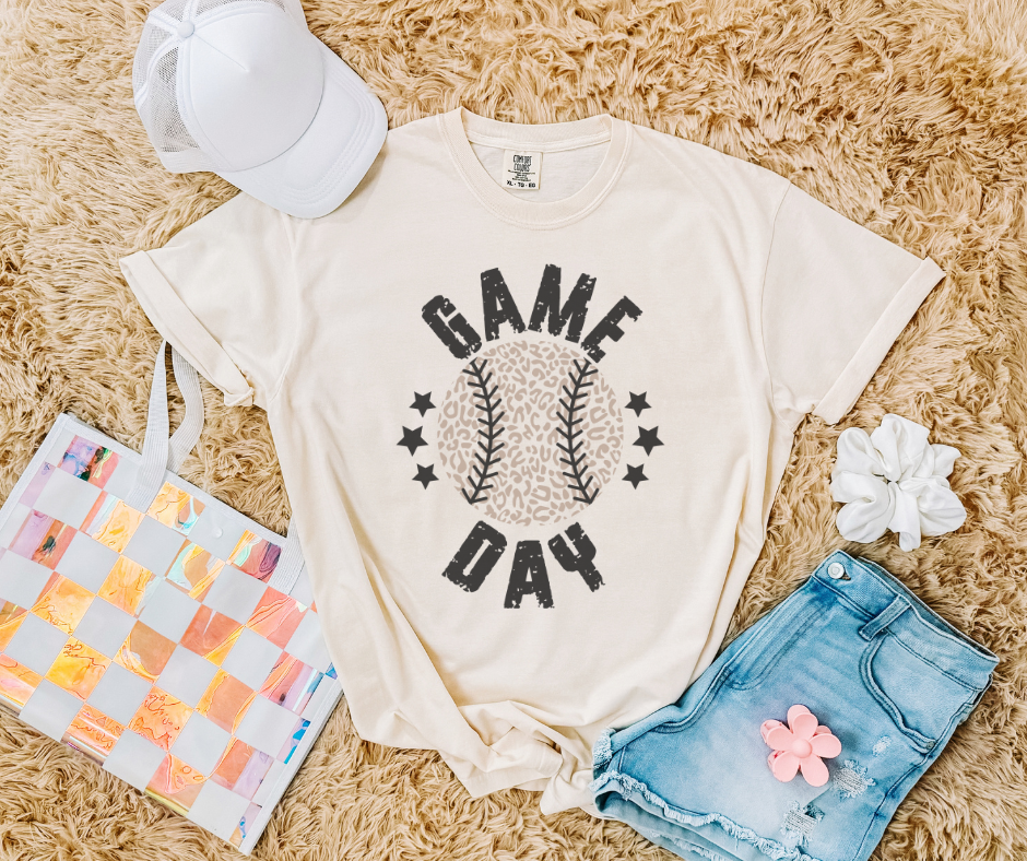 DTF TRANSFER ONLY  - Game Day Leopard Baseball