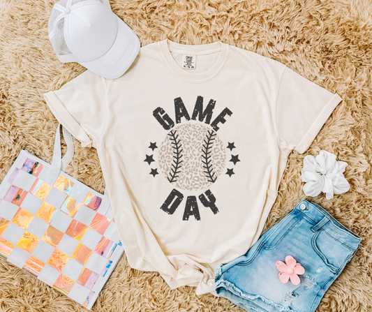 DTF TRANSFER ONLY  - Game Day Leopard Baseball