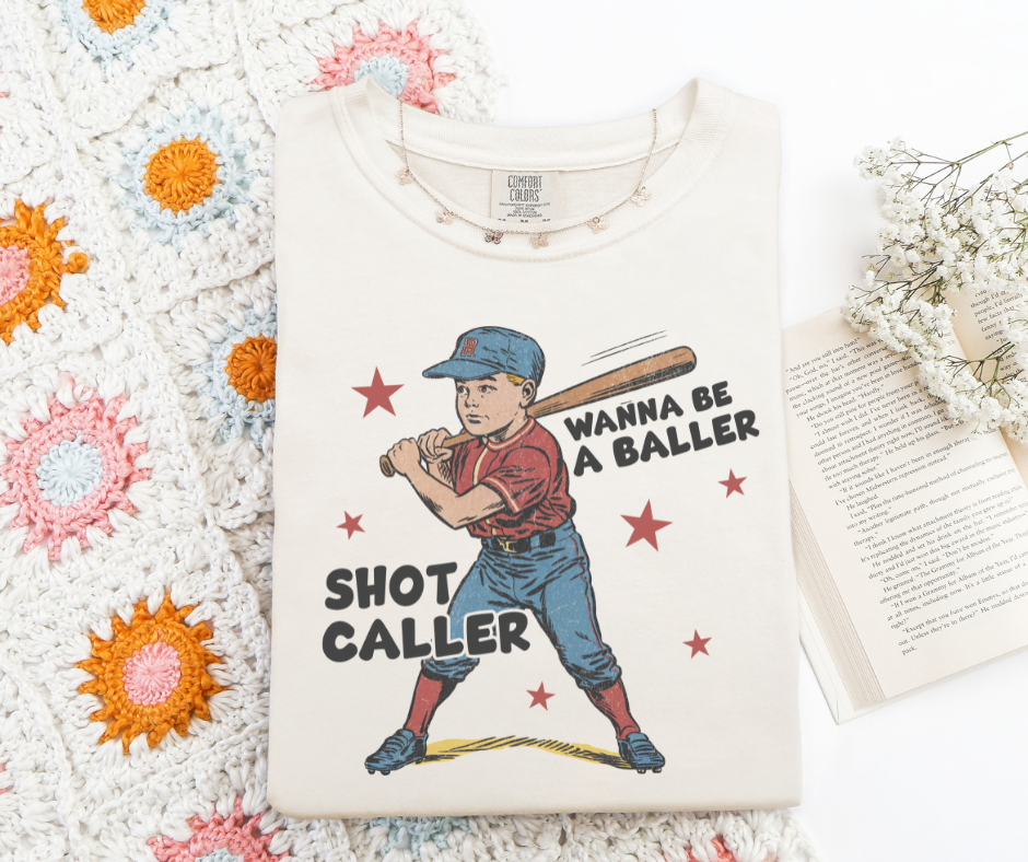 DTF TRANSFER ONLY  - "Wanna Be a Baller Shot Caller" Baseball Boy