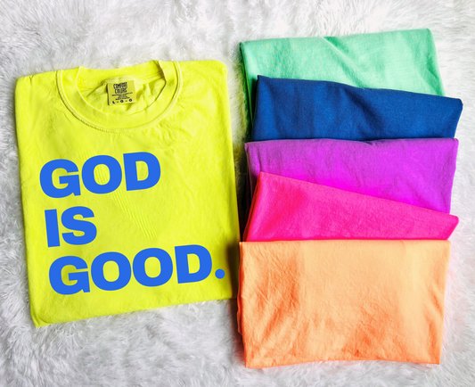 DTF TRANSFER ONLY  - God is Good Bright Blue