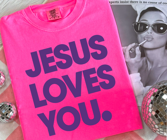 DTF TRANSFER ONLY  - Purple Jesus Loves You