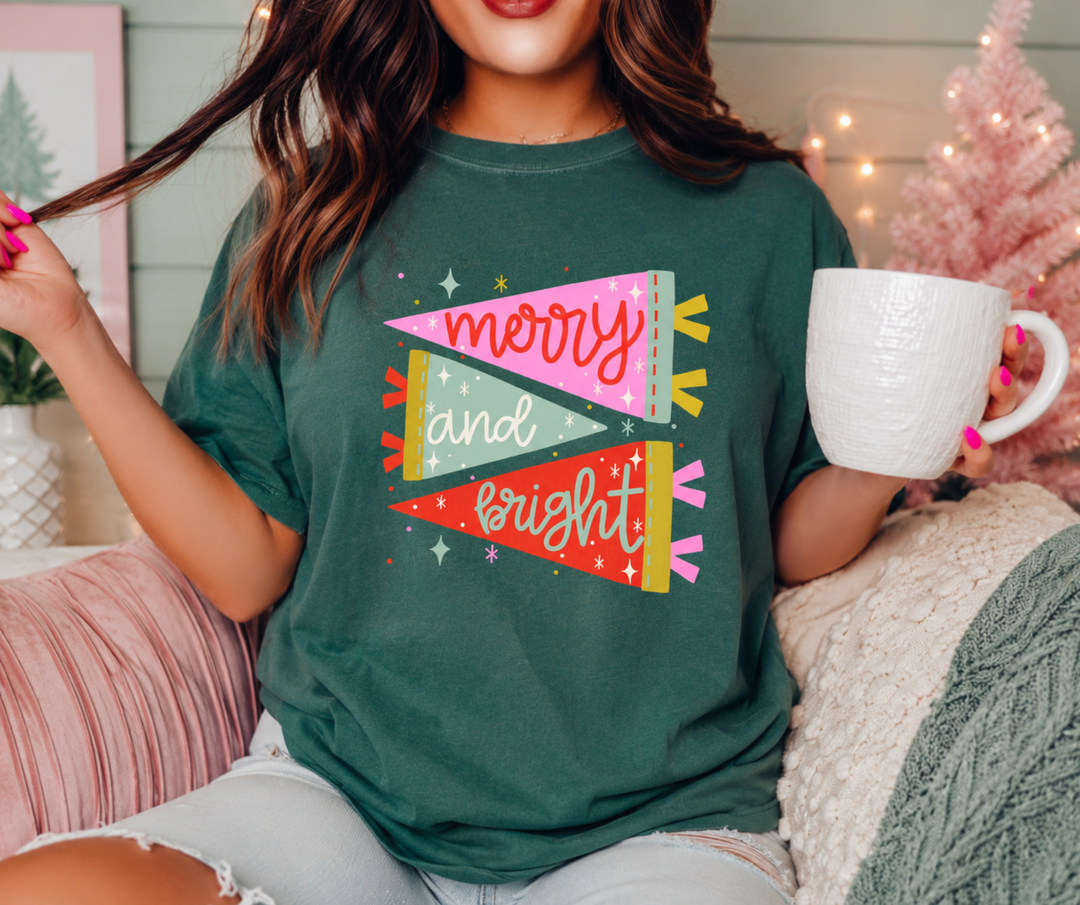 DTF TRANSFER ONLY  - Merry and Bright Pennants