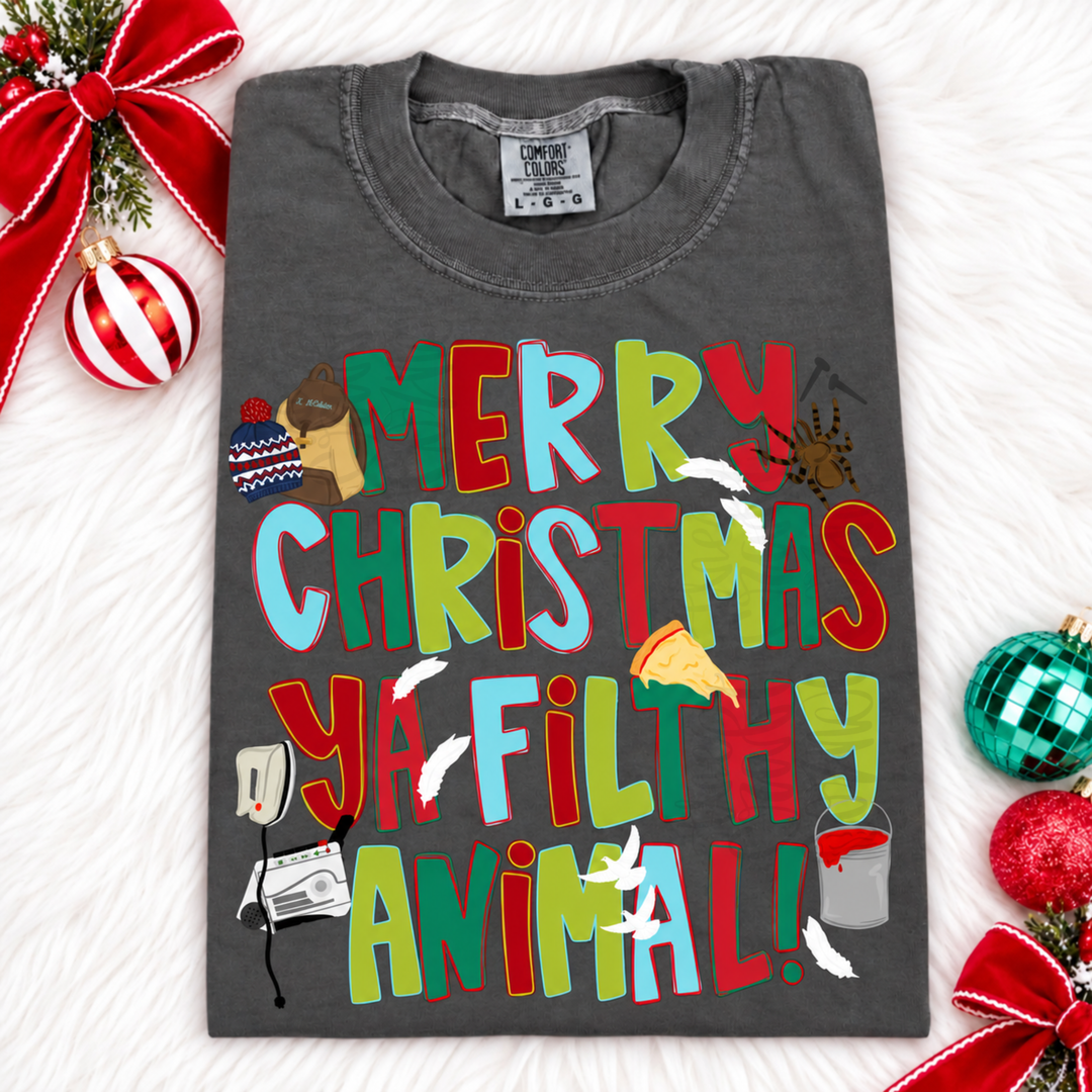 DTF TRANSFER ONLY  - Doodle Merry Christmas Animal