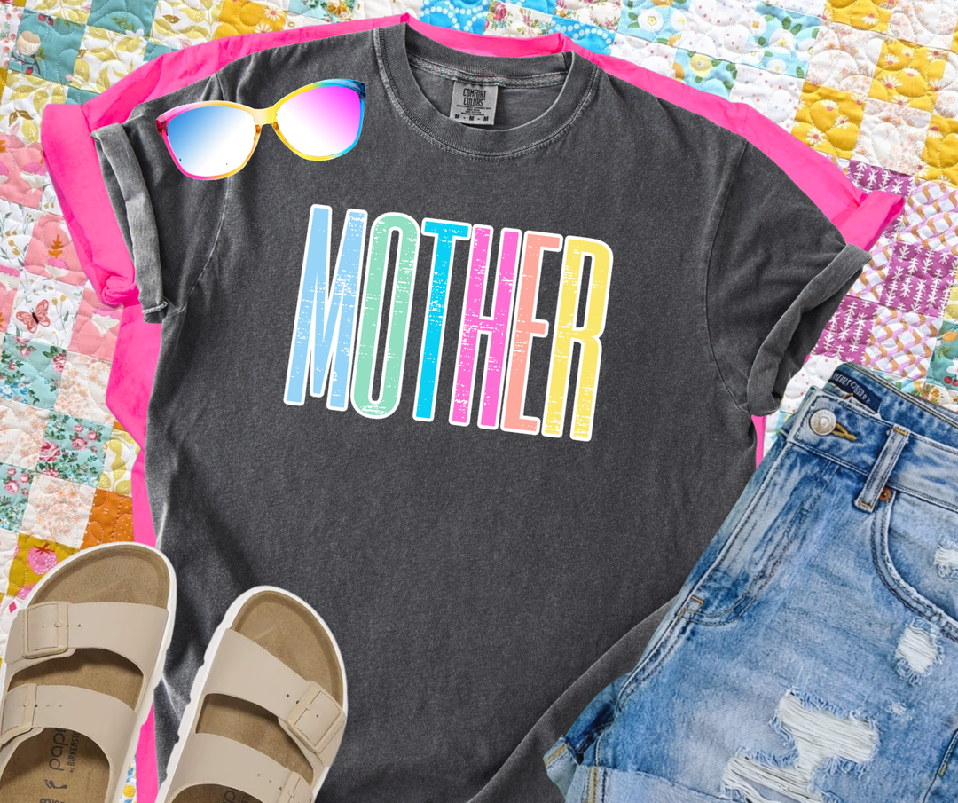 DTF TRANSFER ONLY - Bright Distressed Mother