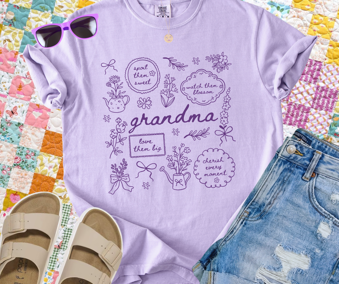 DTF TRANSFER ONLY - Purple GRANDMA Collage