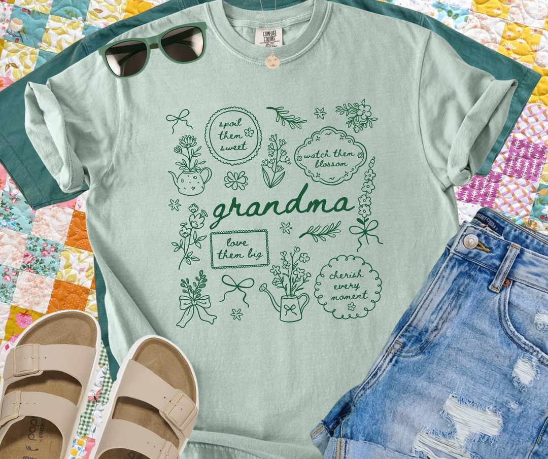 DTF TRANSFER ONLY - Green GRANDMA Collage