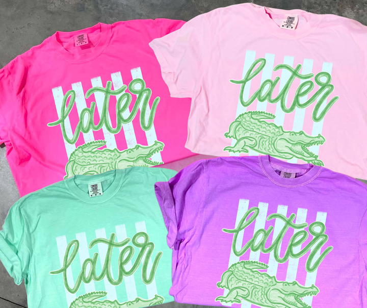 DTF TRANSFER ONLY - Striped Later Gator