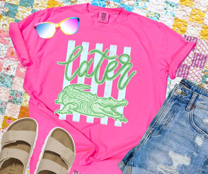 DTF TRANSFER ONLY - Striped Later Gator