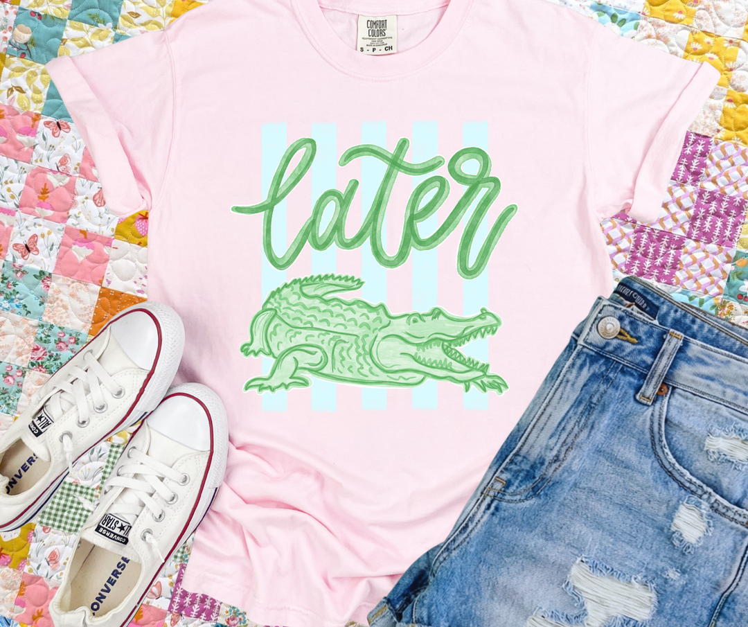 DTF TRANSFER ONLY - Striped Later Gator
