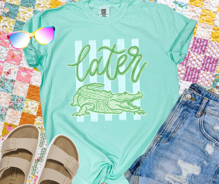 DTF TRANSFER ONLY - Striped Later Gator
