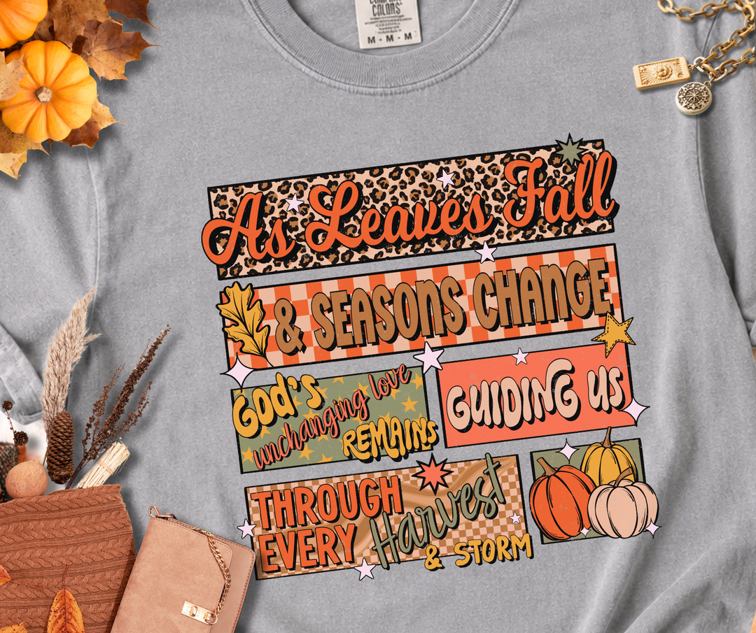 DTF TRANSFER ONLY - As Leaves Fall God's Love Remains