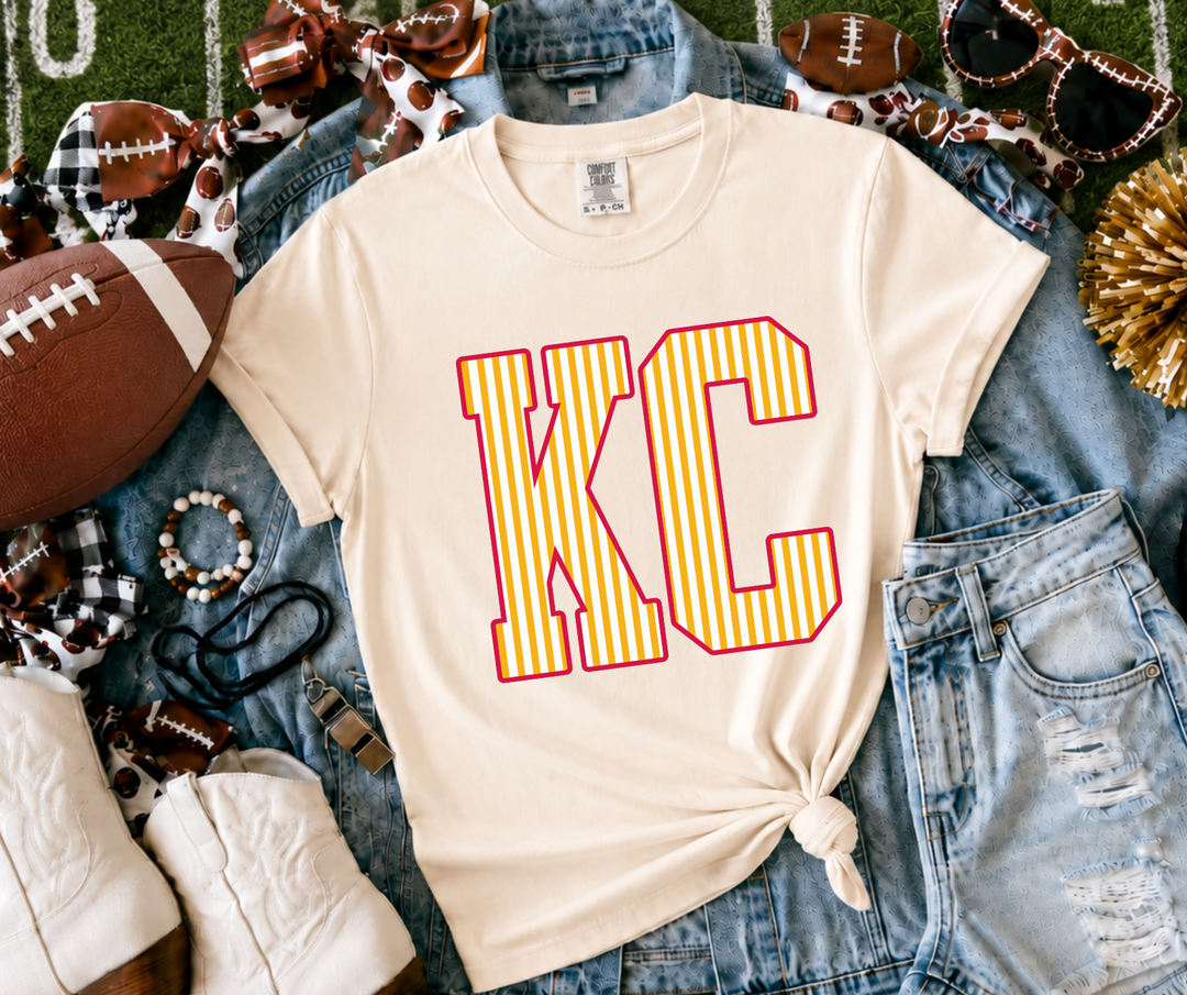 DTF TRANSFER ONLY - Yellow/Red KC Stripes