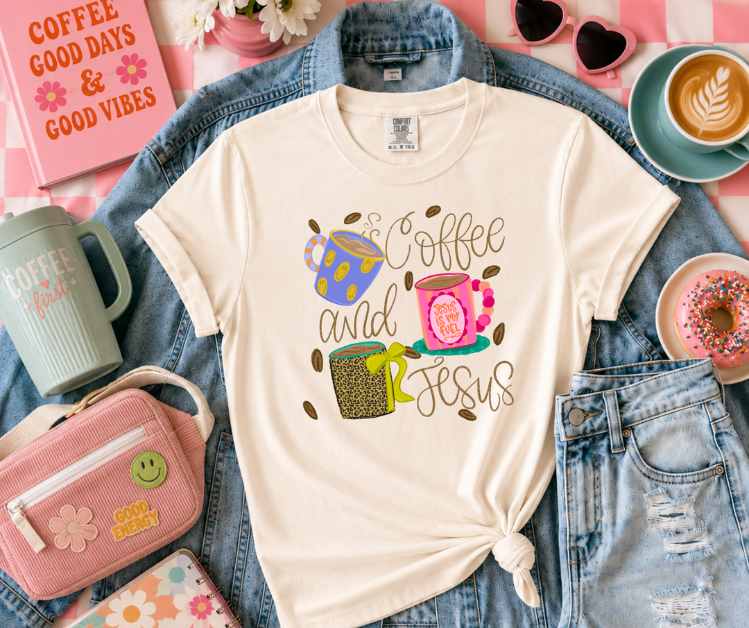 DTF TRANSFER ONLY  - Scattered Coffee & Jesus