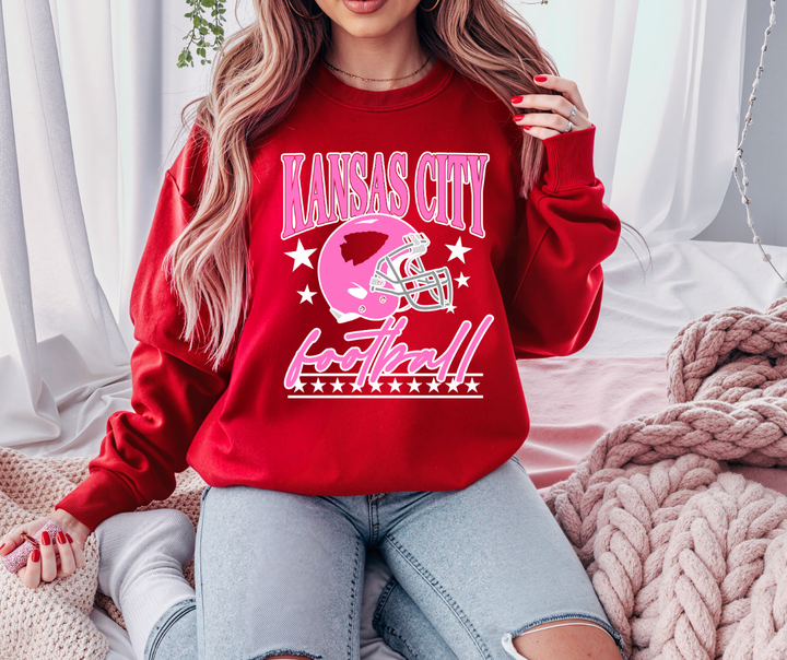 DTF TRANSFER ONLY  - Pink Kansas City Football Arrowhead Cutout