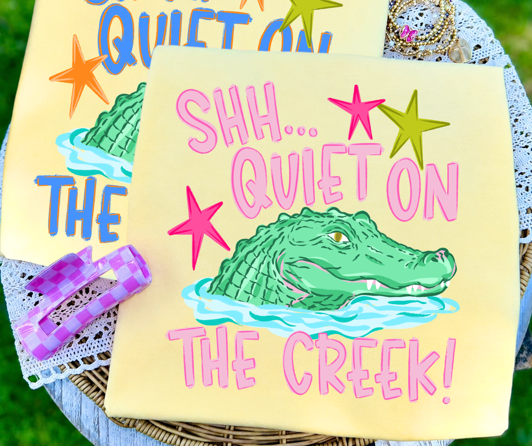 DTF TRANSFER ONLY  - Pink Quiet On the Creek Gator
