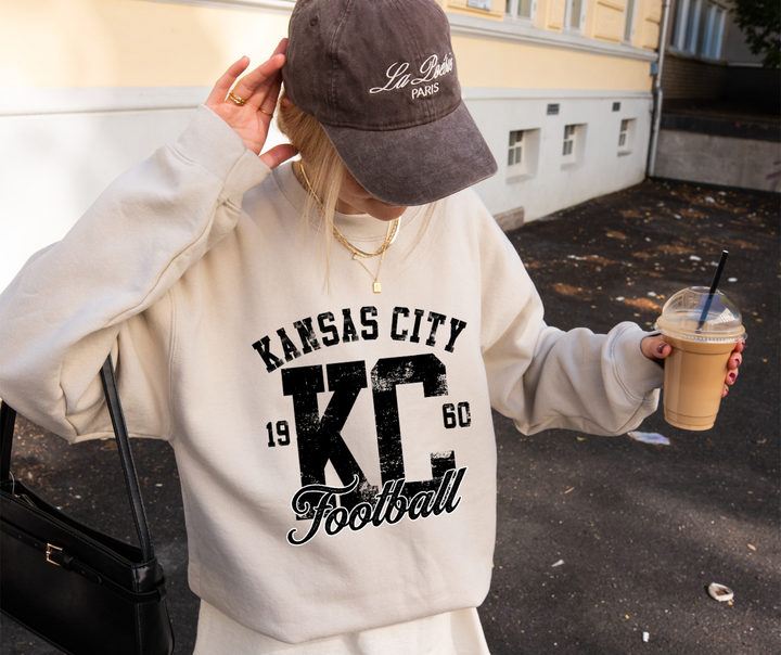 DTF TRANSFER ONLY  - Black Distressed Kansas City Football