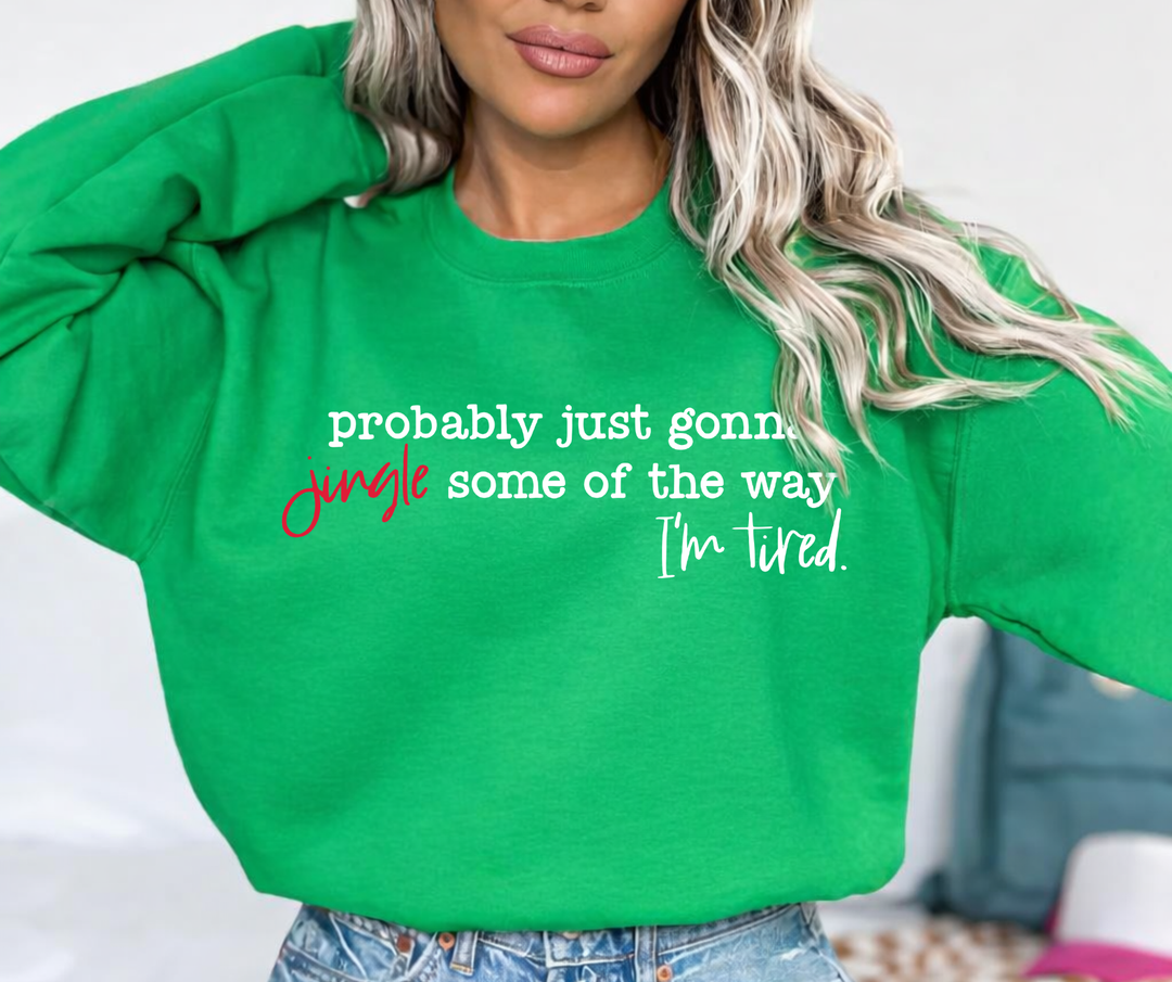 DTF TRANSFER ONLY  - WHITE/RED Just Gonna Jingle Some of the Way