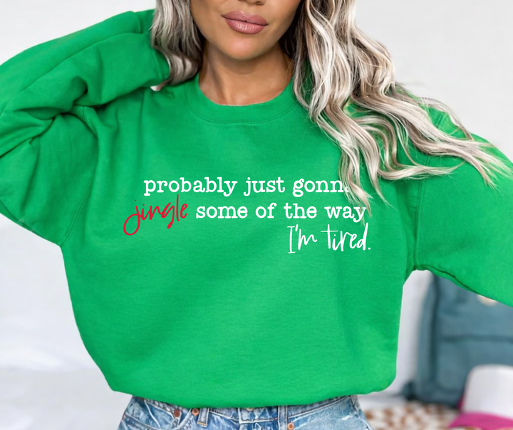 DTF TRANSFER ONLY  - WHITE/RED Just Gonna Jingle Some of the Way