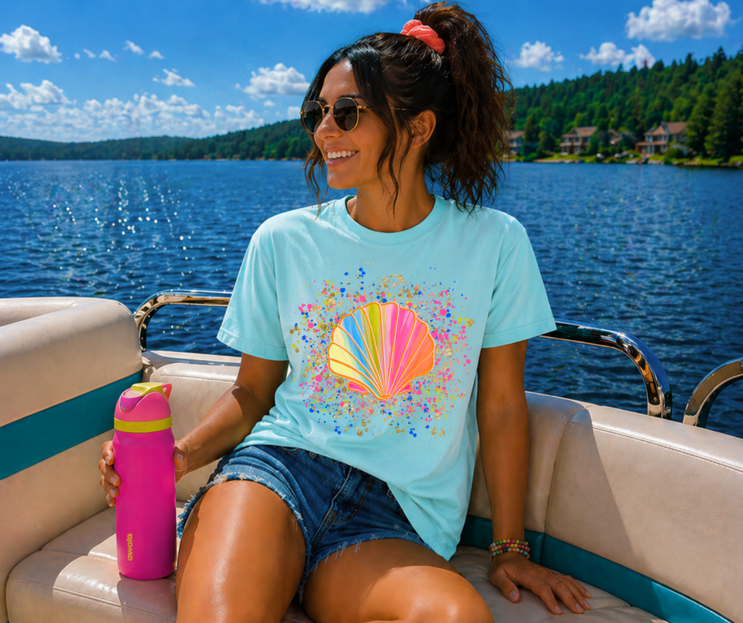 DTF TRANSFER ONLY - Colorful Seashell