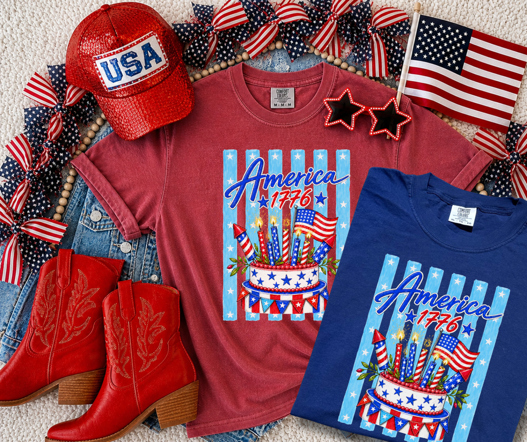 DTF TRANSFER ONLY - America Birthday Cake