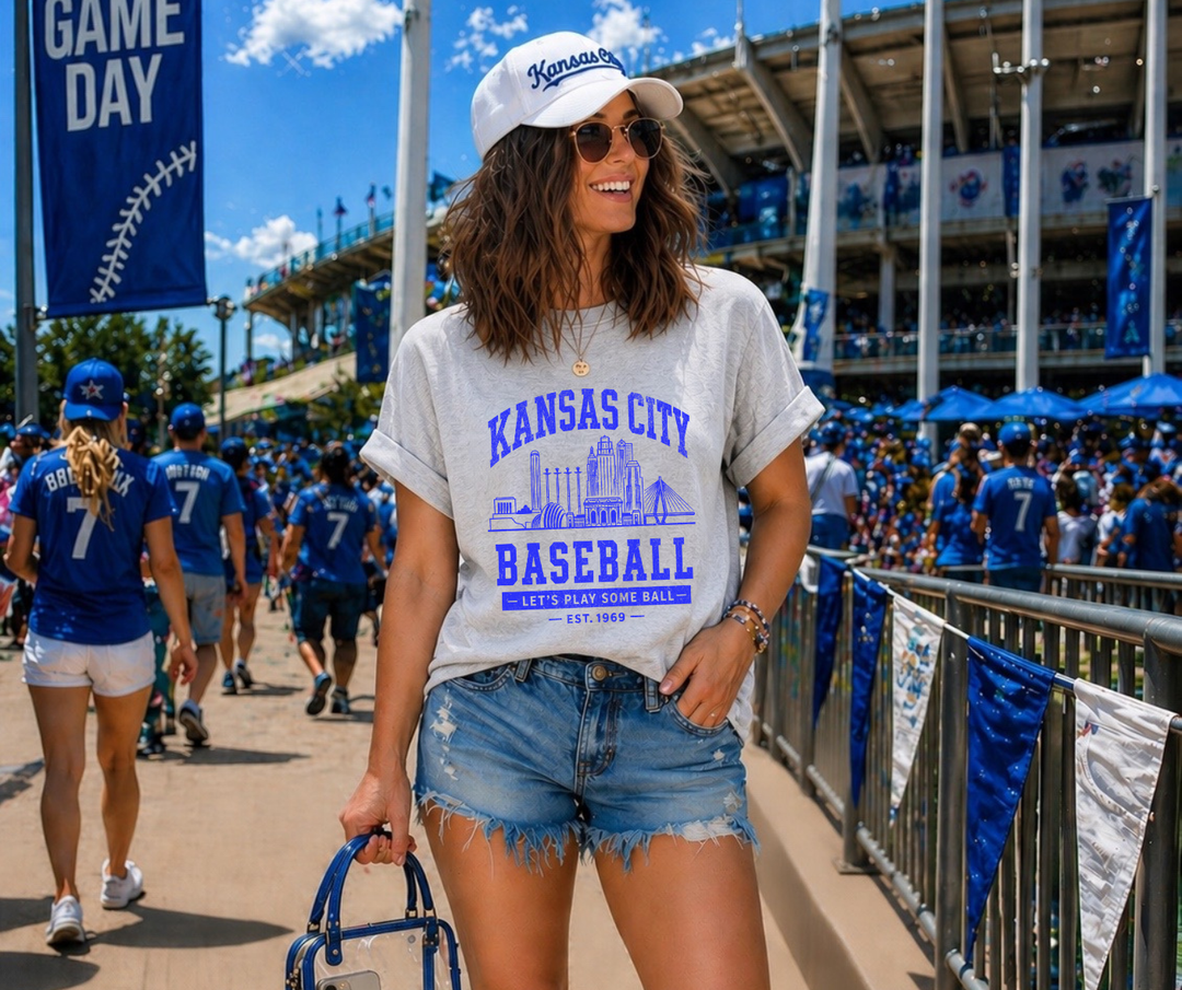 DTF TRANSFER ONLY - Kansas City Baseball City Skyline