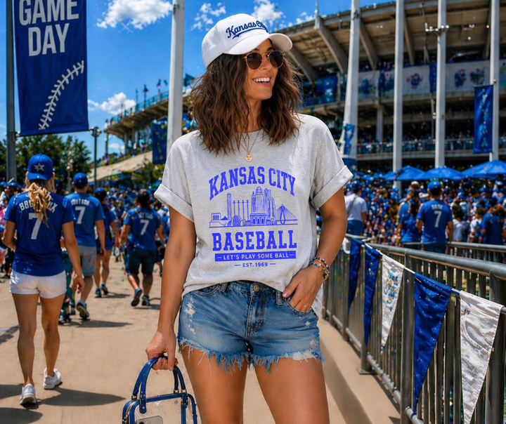 DTF TRANSFER ONLY - Kansas City Baseball City Skyline