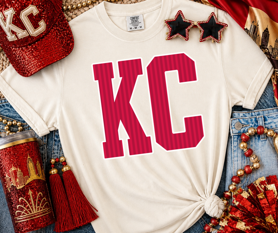 DTF TRANSFER ONLY - Red KC Stripes