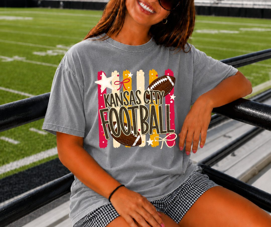 DTF TRANSFER ONLY - Distressed Brushstroke Kansas City Football