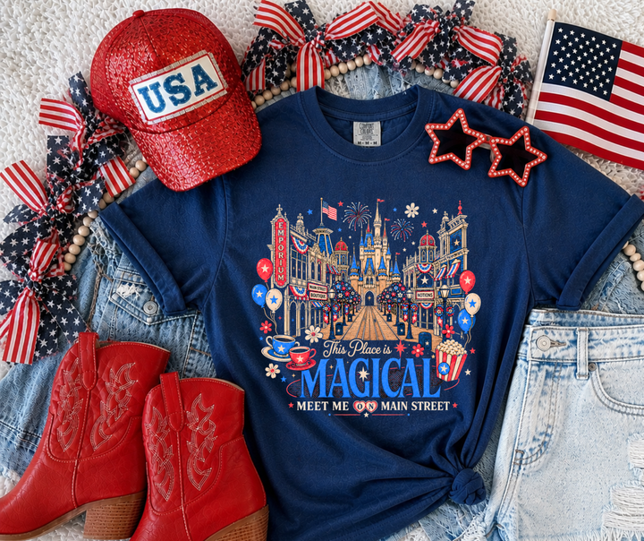 DTF TRANSFER ONLY - Patriotic Magical Main Street