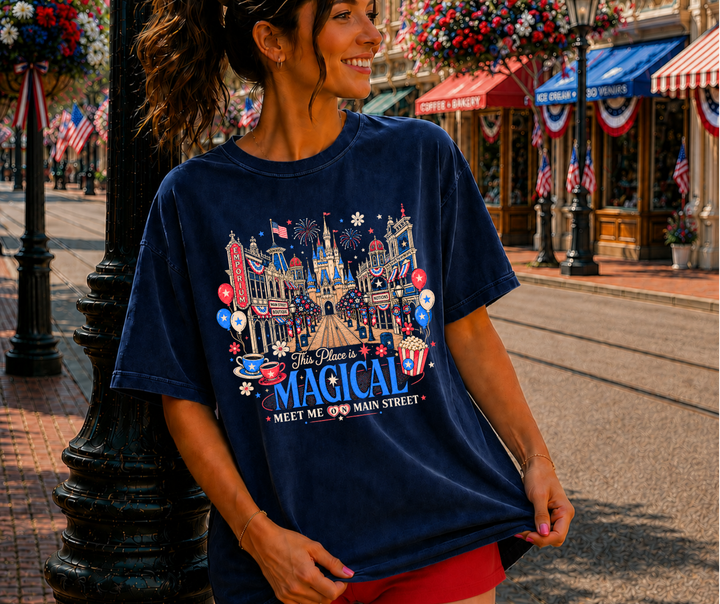 DTF TRANSFER ONLY - Patriotic Magical Main Street
